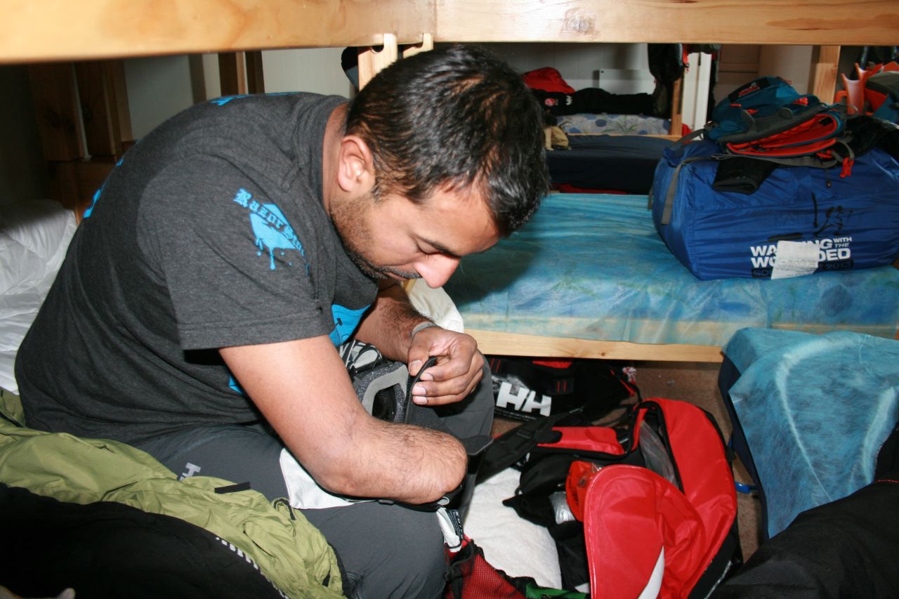 Team UK member Ibrar Ali makes final preparations for the challenge in Novo.