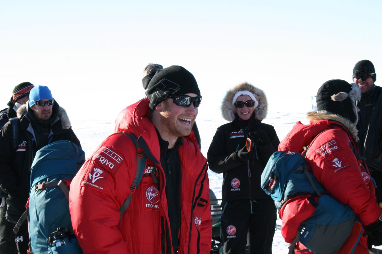 Prince Harry and the Walking With the Wounded teams leave Novo, Antarctica, for their second base camp at 87 degrees south, the starting point for the race. 