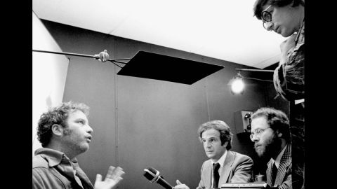 Spielberg, right, listens to actor Richard Dreyfuss on the set of the 1977 science-fiction film "Close Encounters of the Third Kind." The film earned Spielberg his first Oscar nomination for Best Director.