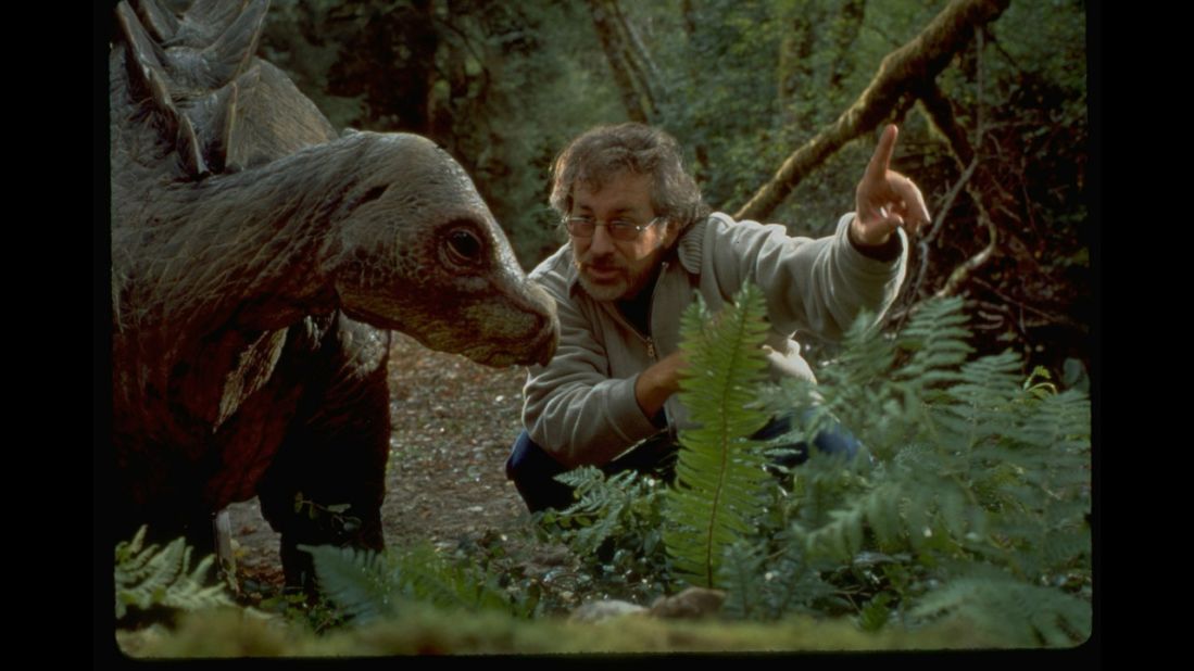 Spielberg directs a dinosaur in the "The Lost World," the "Jurassic Park" sequel in 1997.