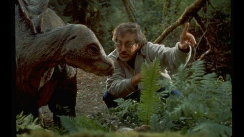Spielberg directs a dinosaur in the "The Lost World," the "Jurassic Park" sequel in 1997.