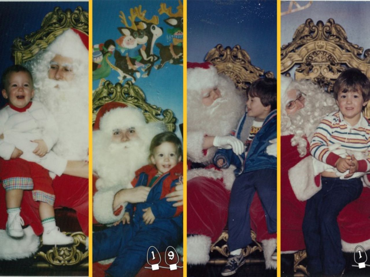 El pequeño Mike Gray se tomó foto con Santa solo durante cuatro años. Cuando nació su hermano Martin, empezó una tradición de más de tres décadas que aún continúa.