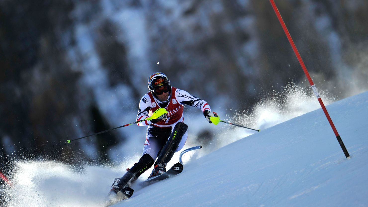 Mario Matt won his 14th World Cup slalom to tie his fellow Austrian Benjamin Raich. 