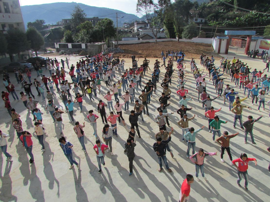 Students take part in group exercises