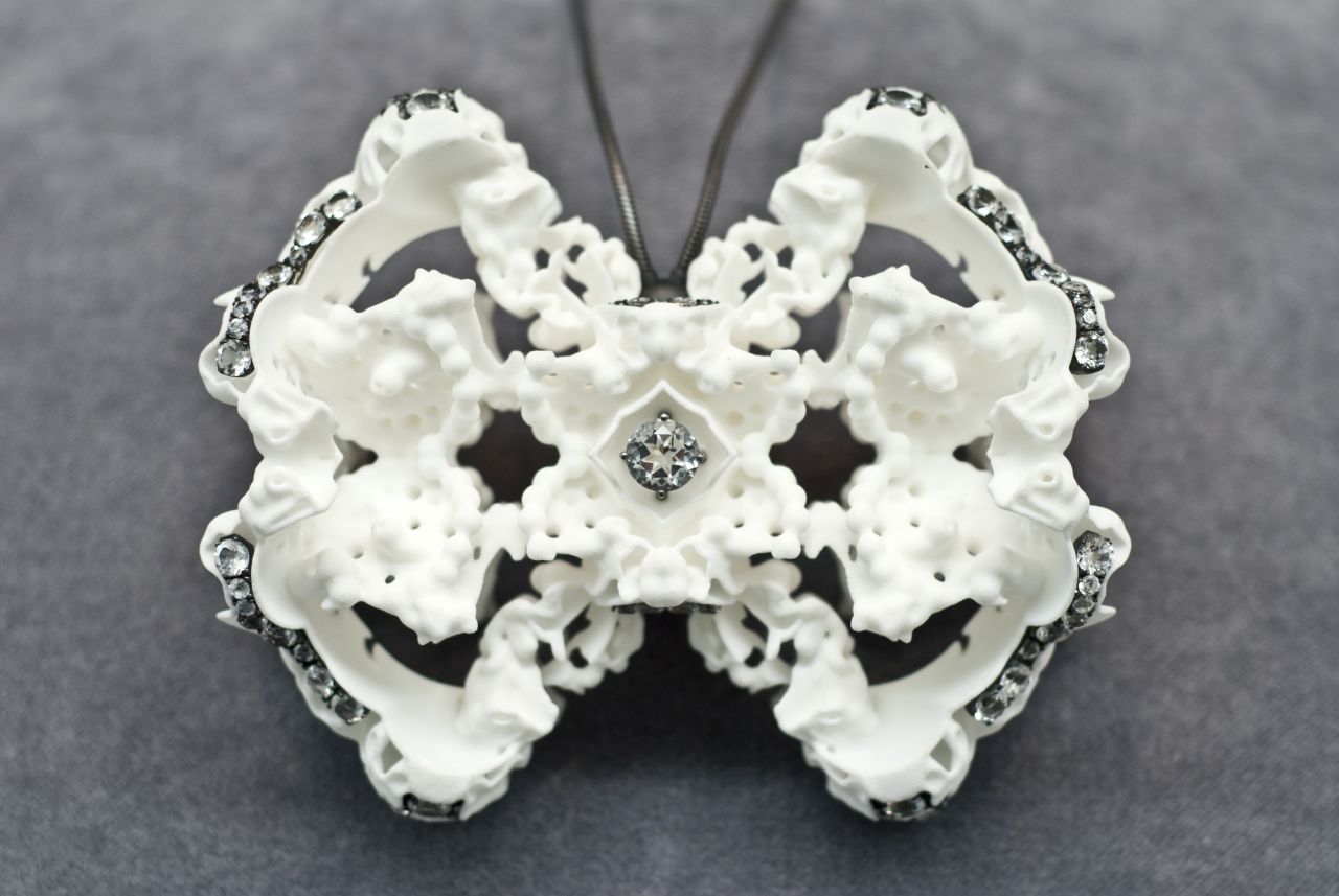 London-based designer Silvia Weidenbach created this necklace using 3-D printing techniques. "I combine new technologies with traditional artisan, craft skills and it is through my understanding and use of both that I discovers new forms of expression," she says.