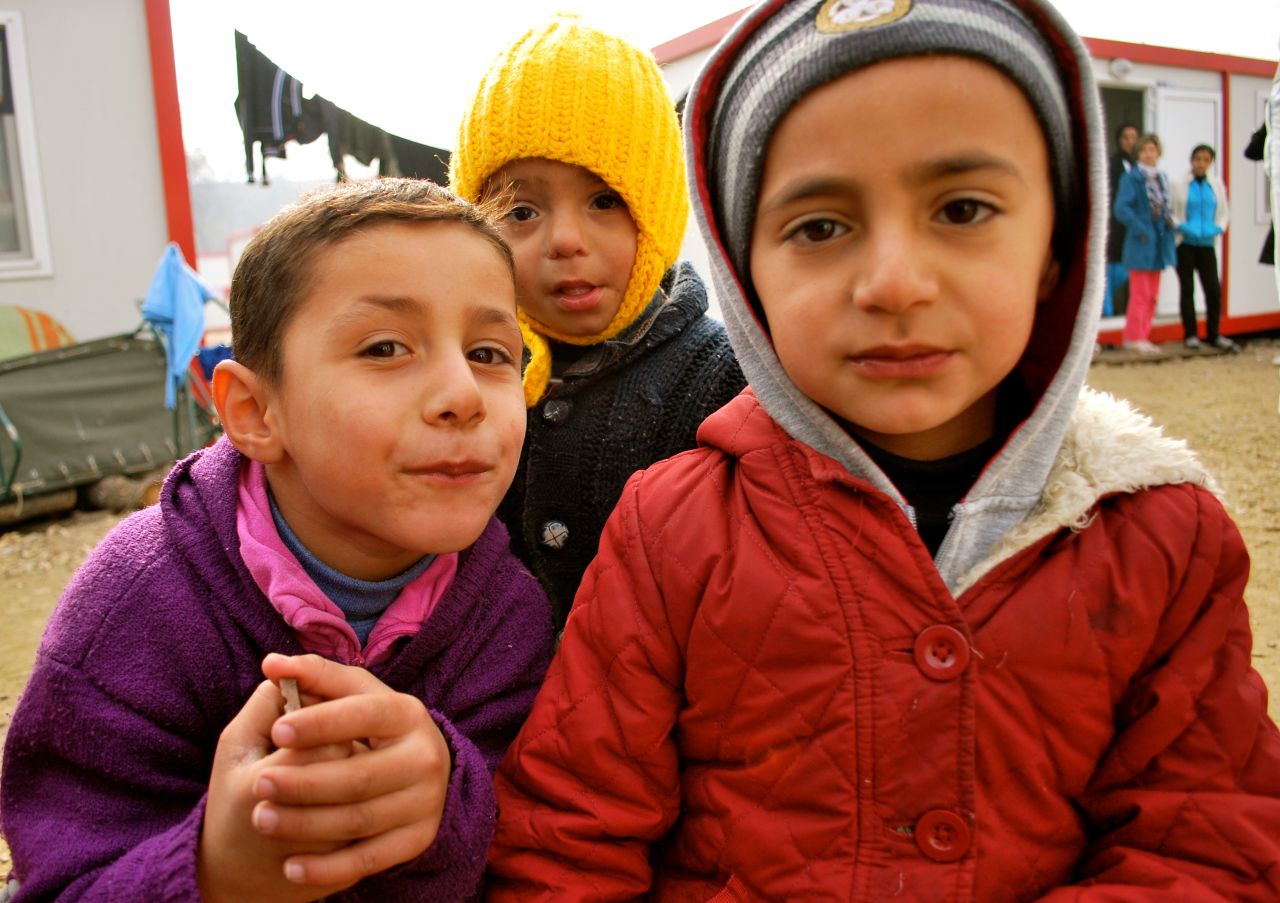 About 1,200 mostly Syrians live cramped inside containers and tents at the Harmanli camp near Bulgaria's border with Turkey.