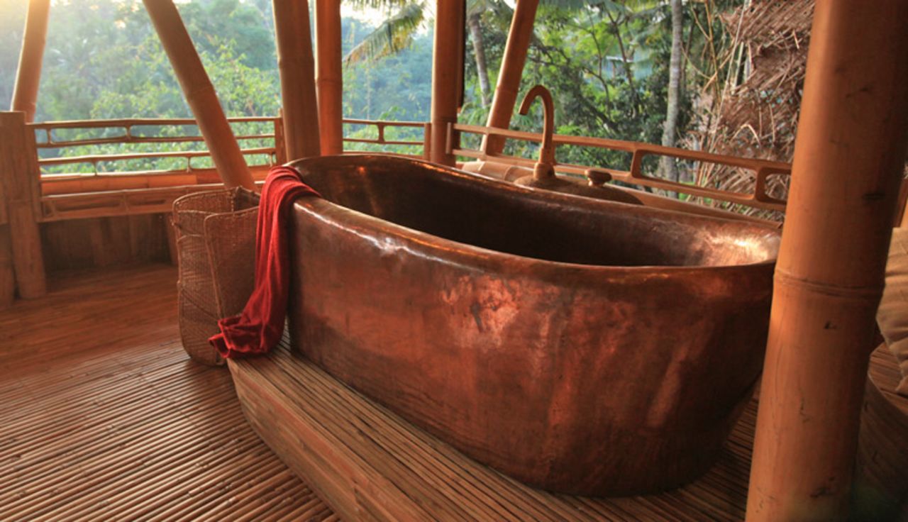 The village's philosophy of sustainability doesn't mean that it lacks 21st century comforts. Electricity, as well as high-end bathroom and kitchen fittings are the standard in all villas.