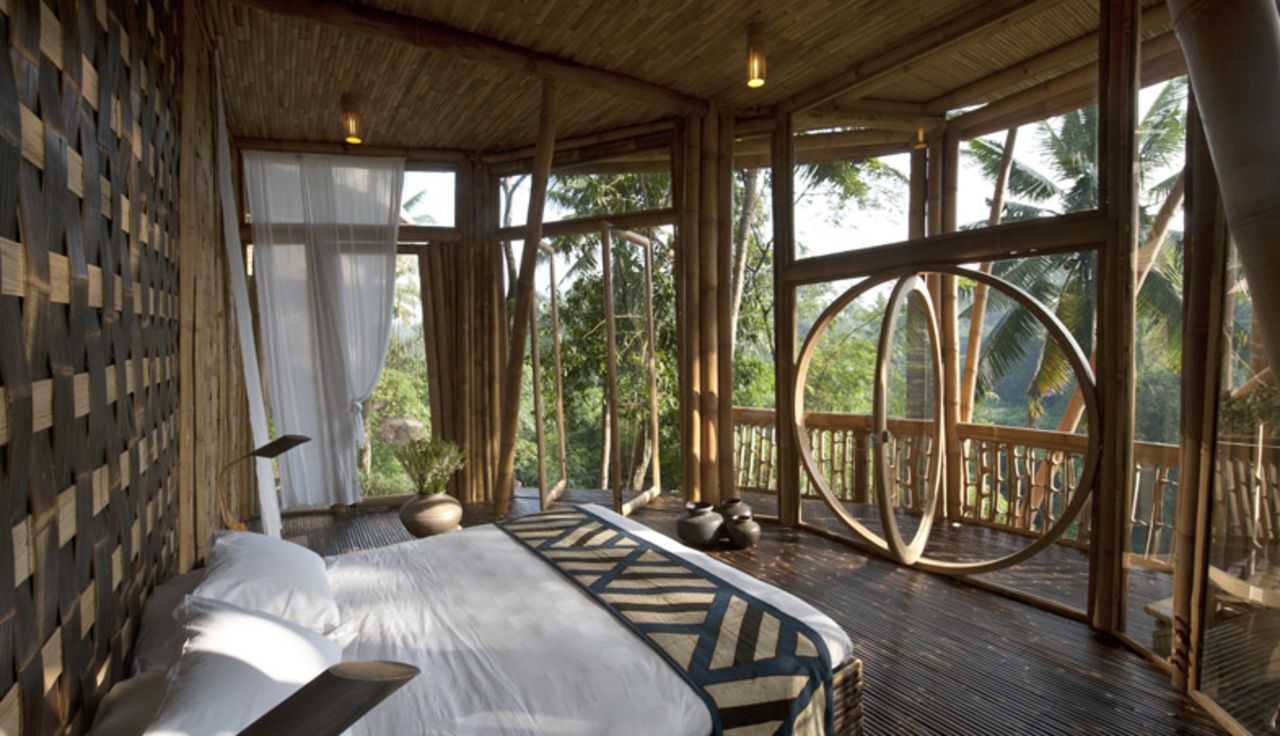 Its 18 homes are made almost entirely out of bamboo.