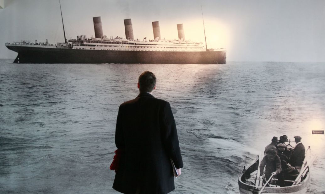 Few things achieve iconic status like that of RMS Titanic. Its sinking on April 15, 1912, has echoed down the decades. Here a man looks on in what is believed to be the last picture taken of the ship as it leaves Queenstown, now known as Cobh, in Ireland. 
