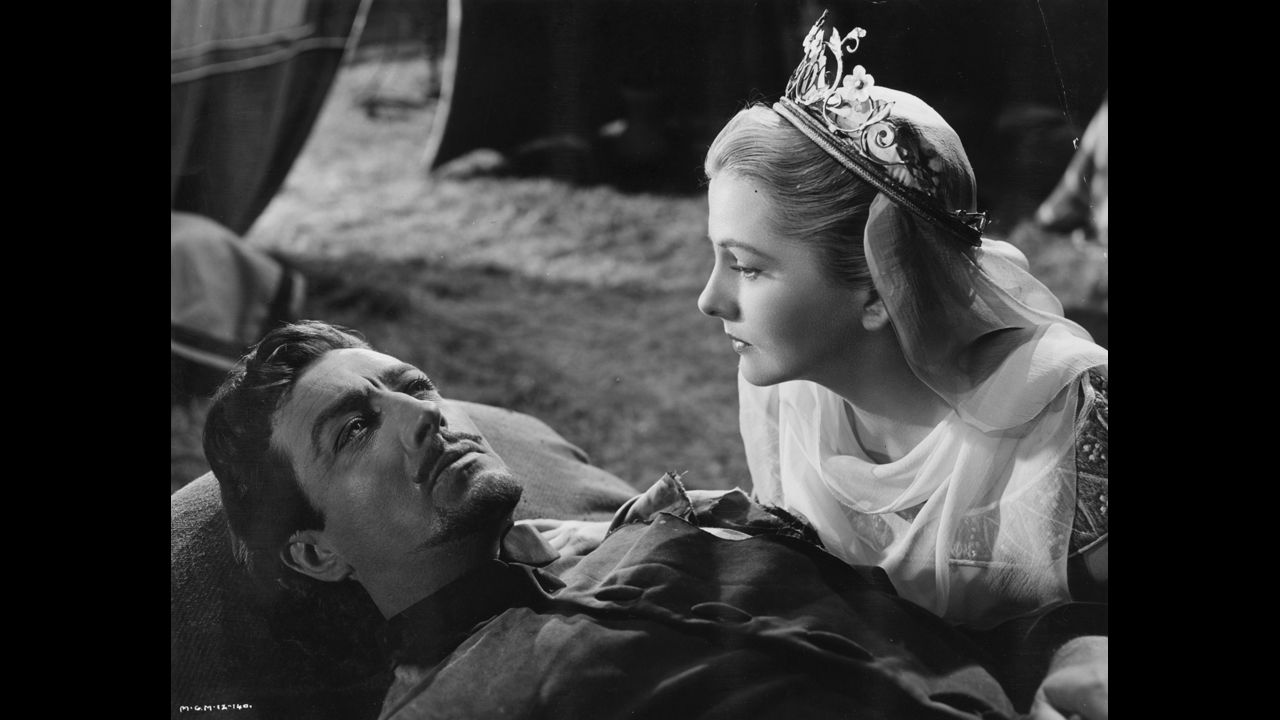 Robert Taylor and Fontaine appear in the 1952 film "Ivanhoe."