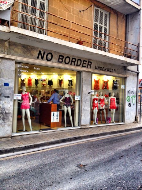 No Border Underwear, just near the Ledra Street checkpoint, celebrates its location with an unmistakable irony