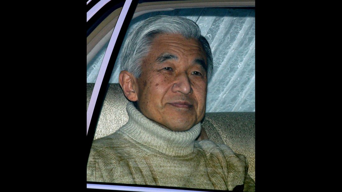 Emperor Akihito leaves the Imperial Palace for the hospital in January  2003. The emperor had a successful operation to remove his cancerous prostate.