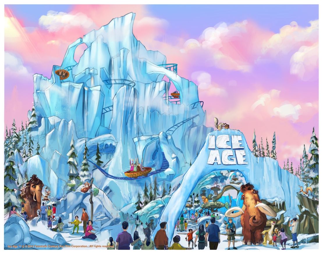 Twentieth Century Fox World will feature rides and attractions based on Fox films, including "Ice Age." 