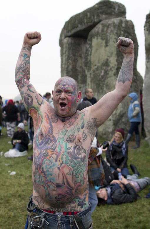 <strong>Revelers:</strong> "Mad Al" is one of the mix of pagans, druids and countercultural revelers who have turned up to the event in previous years. 