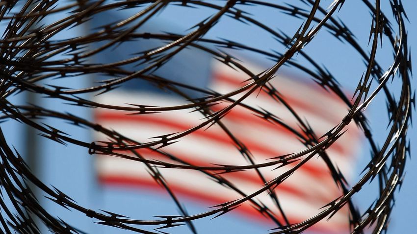 U.S. flag barbed wire