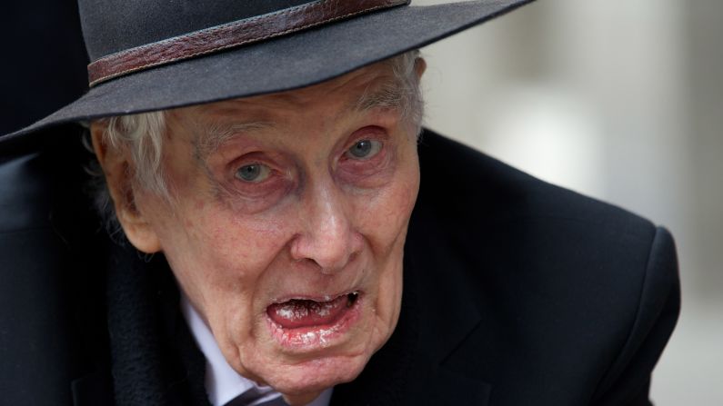 Biggs arrives at the funeral of the mastermind of the Great Train Robbery, Bruce Reynolds, in London, on March 20.