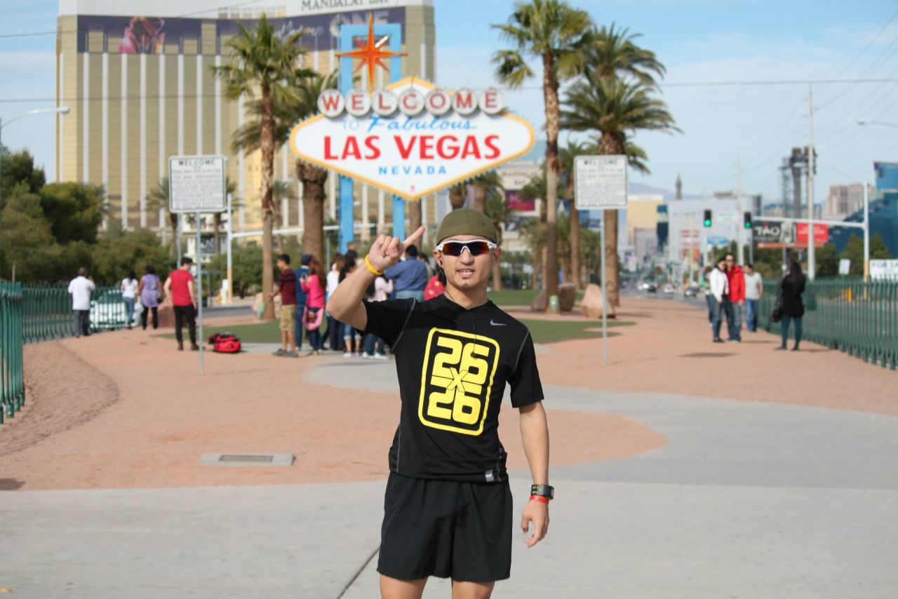 On Thanksgiving Day, Jayson Black, 28, began his mission to raise awareness and money for a Las Vegas food bank by running 26 marathons in 26 days for a total of 681.2 miles.