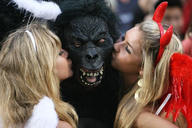 A familiar site at rugby sevens tournaments around the world, but especially in Hong Kong which has hosted a tournament since 1976. A party atmosphere takes hold of the Hong Kong Stadium for the duration of the three-day event.  