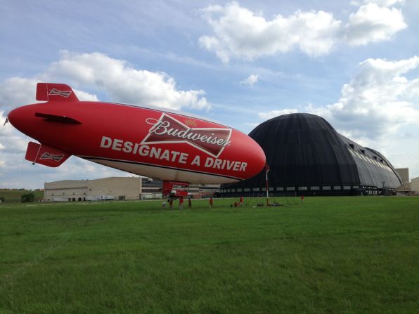In 2013, <a href="https://twitter.com/AnheuserBusch" target="_blank" target="_blank">Budweiser </a>used a 130-foot-long American Blimp model A -60 Plus to promote its designated driver campaign.  