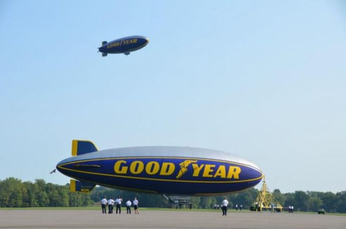 When landing a blimp, Lussier says, "you point the nose of the aircraft down and use power to get to the airfield." Then ground crew members grab the blimp's rope lines and tether the airship to a mast.