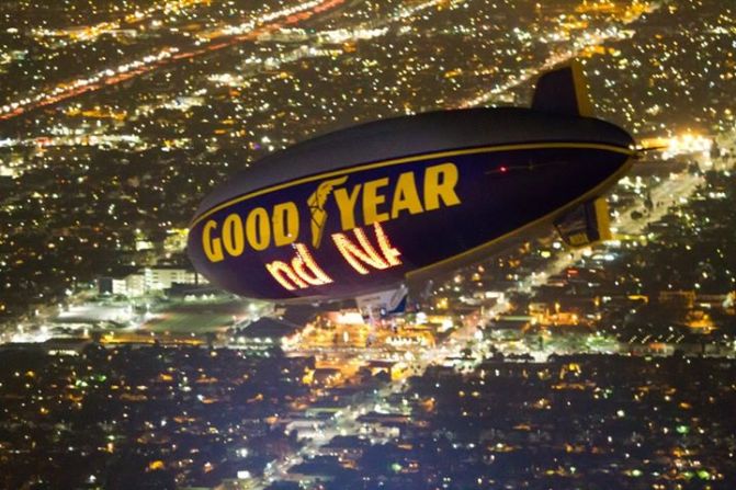 Dazzling computer-controlled signage called Eaglevision is visible up to a mile away, according to Goodyear.