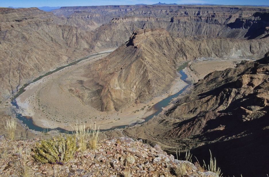 The Fish River Canyon in Namibia is the largest canyon in Africa and a popular tourist attraction. 