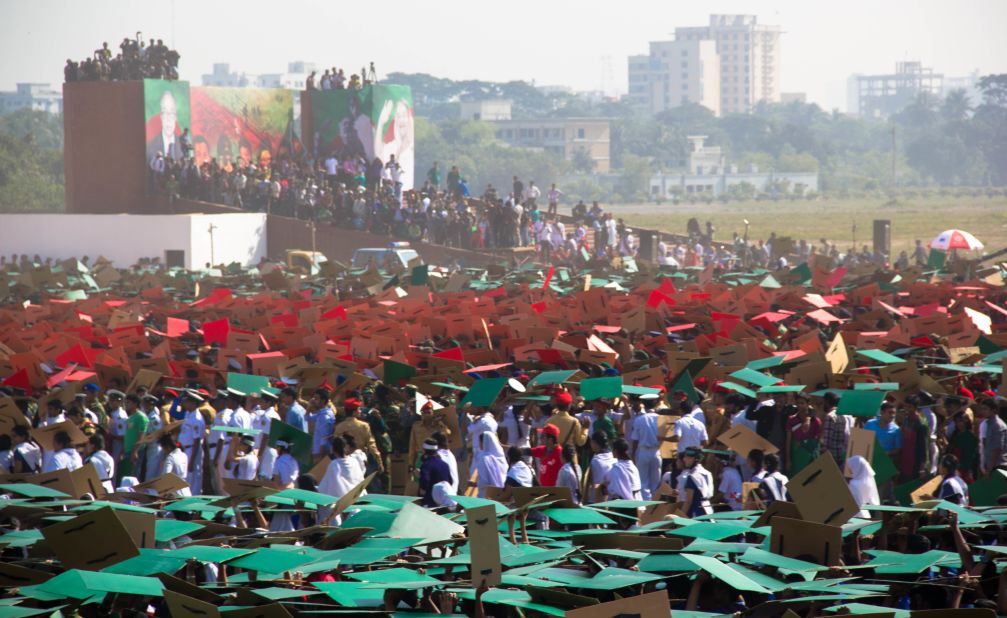 The red of the Bangladesh flag symbolizes "the rising sun of a new country".