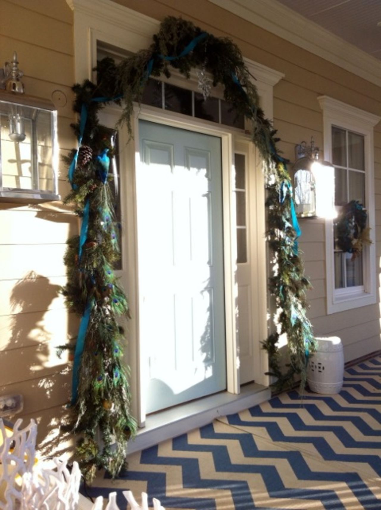 Norwood's front door gives a decorating hint to what's inside the house.