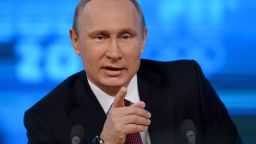 Russia's President Vladimir Putin speaks during his annual press conference in Moscow on December 19, 2013.