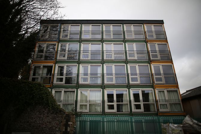 The containers have been retrofitted with kitchens, bathrooms and insulated plasterboard walls. They will be used to house some of Brighton's homeless population.