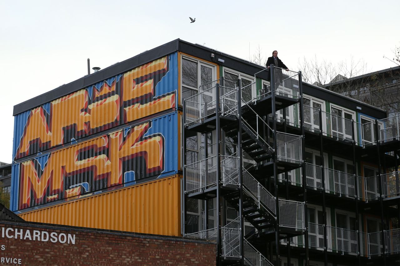 A group of 36 shipping containers has been transformed into urban living space in Brighton, England. 