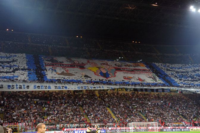 The closure is punishment for offensive chants aimed at Napoli fans by Inter supporters during their match last weekend. It means a banner a group of their most vociferous fans were working on will not be displayed.