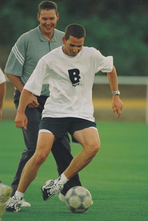 A young Garcia enjoying a kickabout in 2000.
