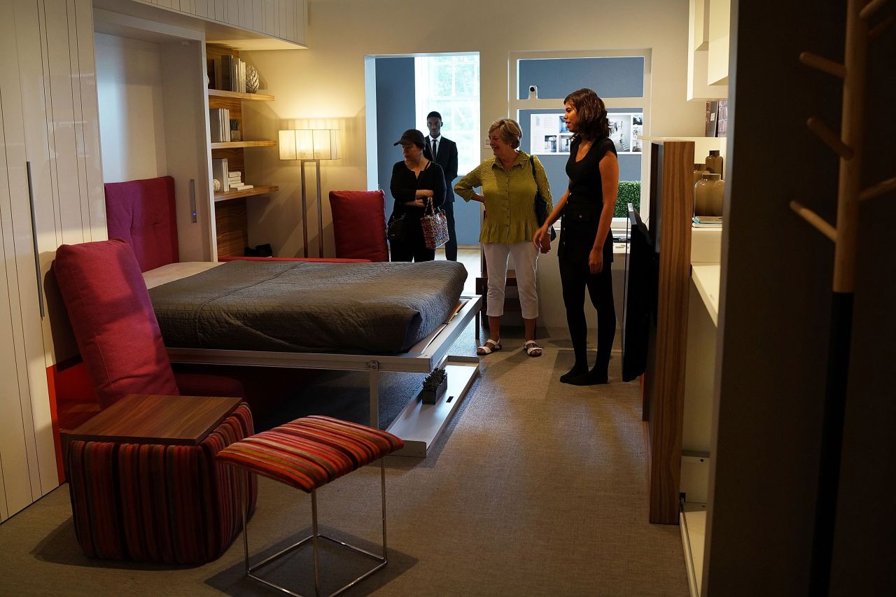 An example of a 325-square-foot apartment at the Museum of the City of New York. The exhibit, called "Making Room," was inspired by a contest to design micro-apartments to help ease the affordable housing shortage. 