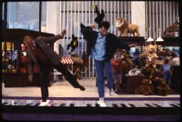 Robert Loggia and Tom Hanks in the famous piano scene from the movie "Big." 