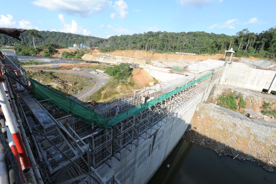 Construction of the hydroelectric dam in Poubara, Gabon, was completed in July 2013. The contract was worth around $400 million and 75% of the funding came from China. 