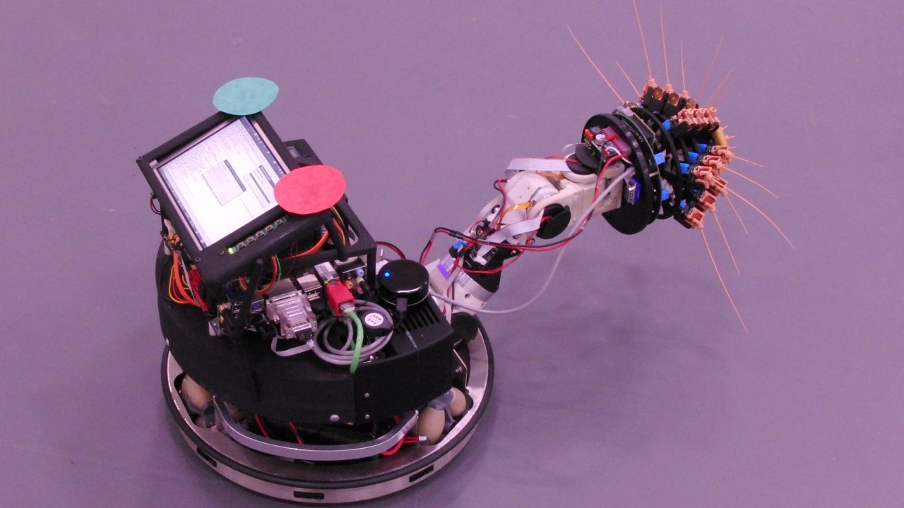 "Shrewbot" follows "Whiskerbot" and "Scratcbot" in developing artificial whiskers. (Photo coutesy of Tony Pipe and Martin Pearson, BRL BIOTACT)