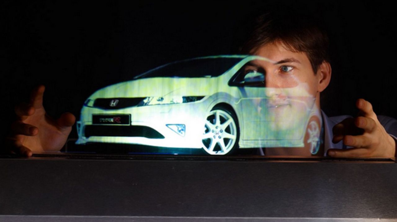 3-dimensional projections are created using infrared sensors.