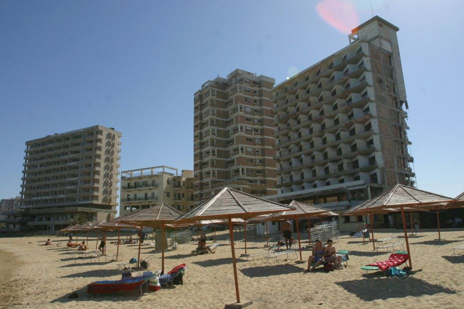 <strong>Varosha, Famagusta, Cyprus: </strong>Varosha was once frequented by the likes of Elizabeth Taylor and Brigitte Bardot, but since the Turkish invasion of Cyprus in 1974 the former resort has become a fenced-off no man's land. 