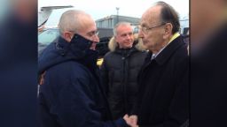 This handout photo released by KHODORKOVSKY RU website shows Russian former oil tycoon and Kremlin critic Mikhail Khodorkovsky (L) shaking hands with former German foreign minister Hans-Dietrich upon arrival at Schoenefeld airport in Berlin on December 20, 2013. Khodorkovsky walked out of jail after more than 10 years behind bars, immediately flying to Germany following his surprise pardon by President Vladimir Putin. AFP PHOTO / KHODORKOVSKY RU-/AFP/Getty Images