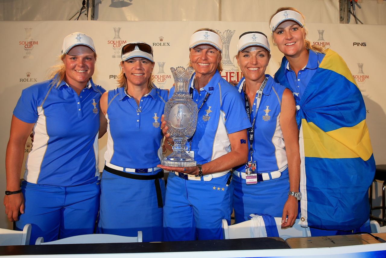 Europe's women triumphed on U.S. soil for the very first time to claim victory in the Solheim Cup. The visiting team won 18-10 thanks to a Swedish contingent which included Caroline Hedwall, Annika Sorenstam, Liselotte Neumann, Carin Koch and Anna Nordqvist.