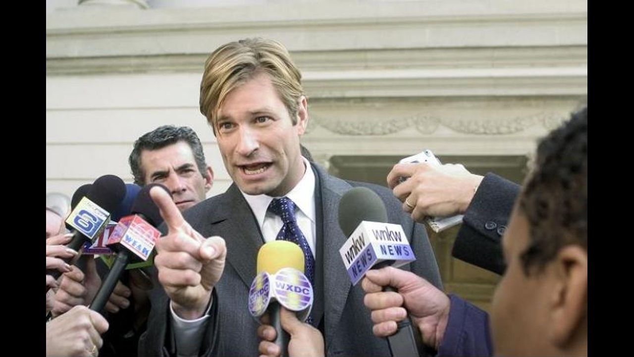 <strong>Not lobbyists:</strong> Lobbyists, like the one played here by actor Aaron Eckhart in the film "Thank You for Smoking," are actually less popular than Congress. In the Gallup poll, only 6% of people rated lobbyists as having "high" or "very high" standards when it comes to honesty and ethics. Lobbying is the career many lawmakers choose after retiring from Congress.