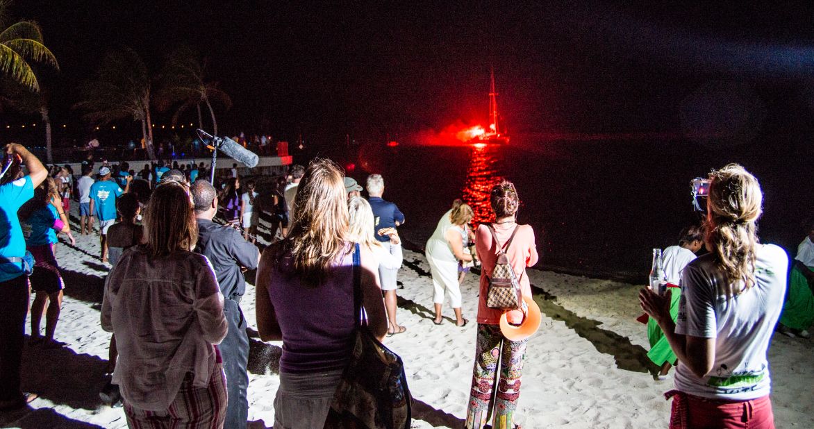 An arrival party awaited the triumphant team at the Blue Haven Resort and Marina in the Turks & Caicos.
