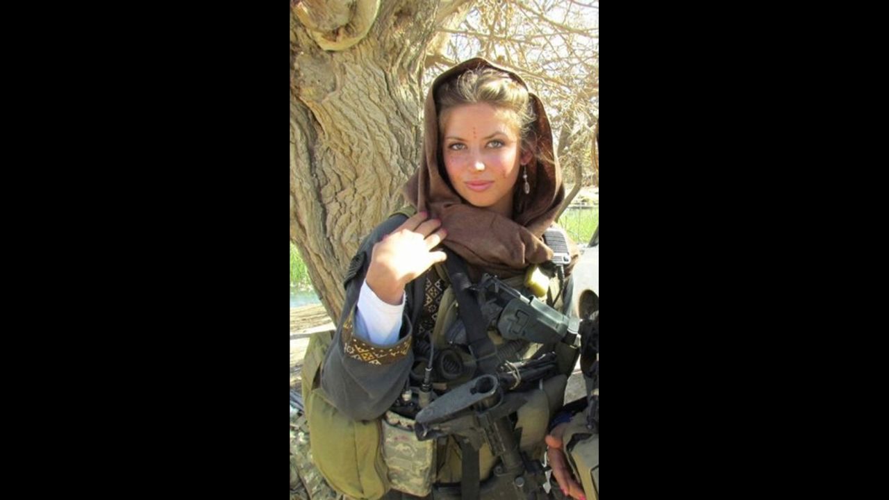Washburn is seen while serving one of two military tours in Afghanistan. She is now a member of the Army's new Cultural Support Program.