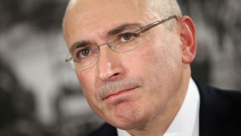 This file photo shows Mikhail Khodorkovsky at his first press conference since his release on December 22, 2013 in Germany.