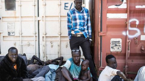 Tens of thousands of civilians have taken refuge in U.N. bases in South Sudan. These civilians were photographed at one of the bases December 17.
