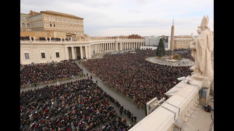 Thousands gather at St Peter's Square to hear the Pope's traditional Christmas blessing. The massive turnout on Christmas Day mirrored the popularity Francis has enjoyed since becoming head of the Catholic Church.  His reputation for being down to earth and genuinely caring about people has touched a chord with millions.