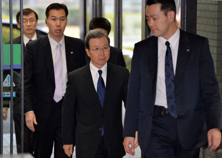 Chinese ambassador to Japan Cheng Yonghua enters the Japanese foreign ministry to meet with Japan's foreign ministry in Tokyo. China along with the Koreas, view the Yasukuni visits as honoring war crimes and denying Japan's past atrocities in which millions died.
