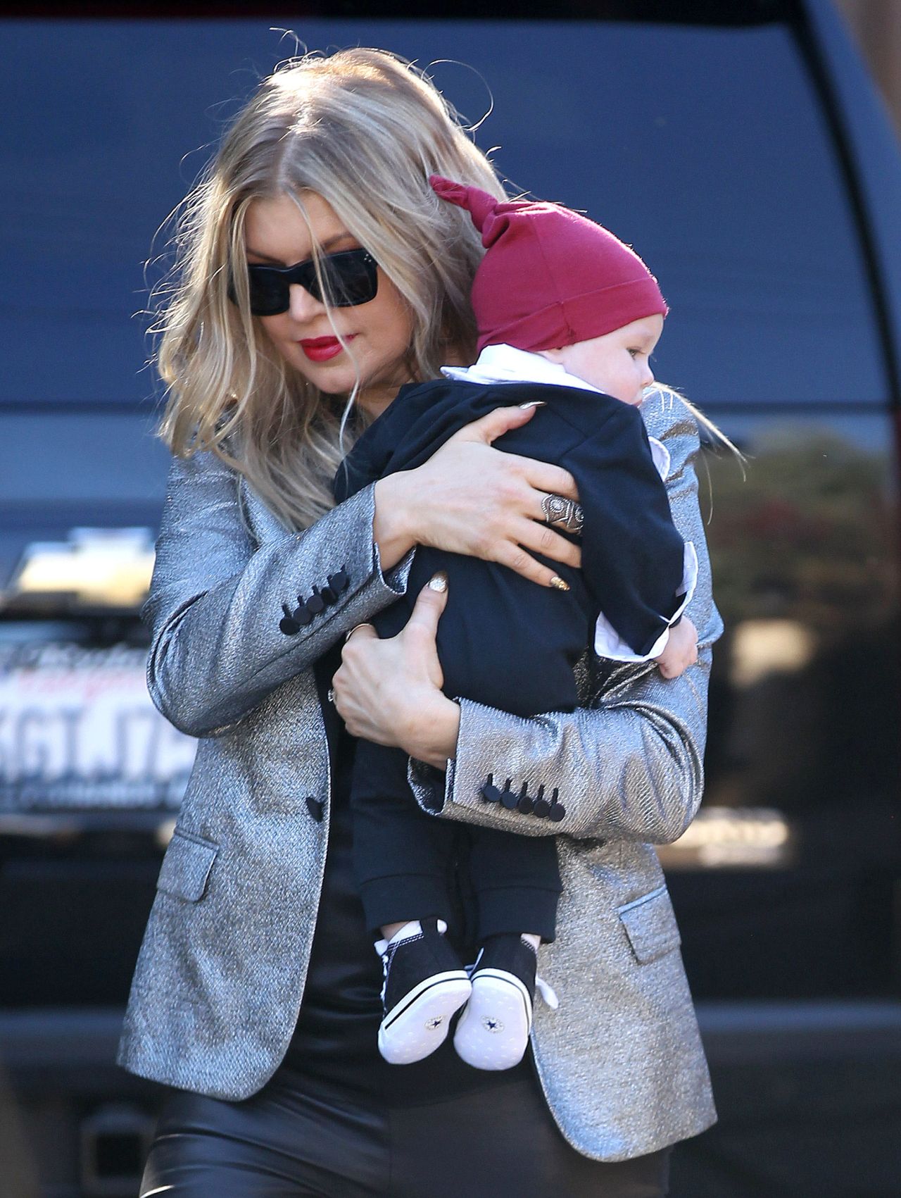 Fergie spends Christmas with her favorite present, son Axl.