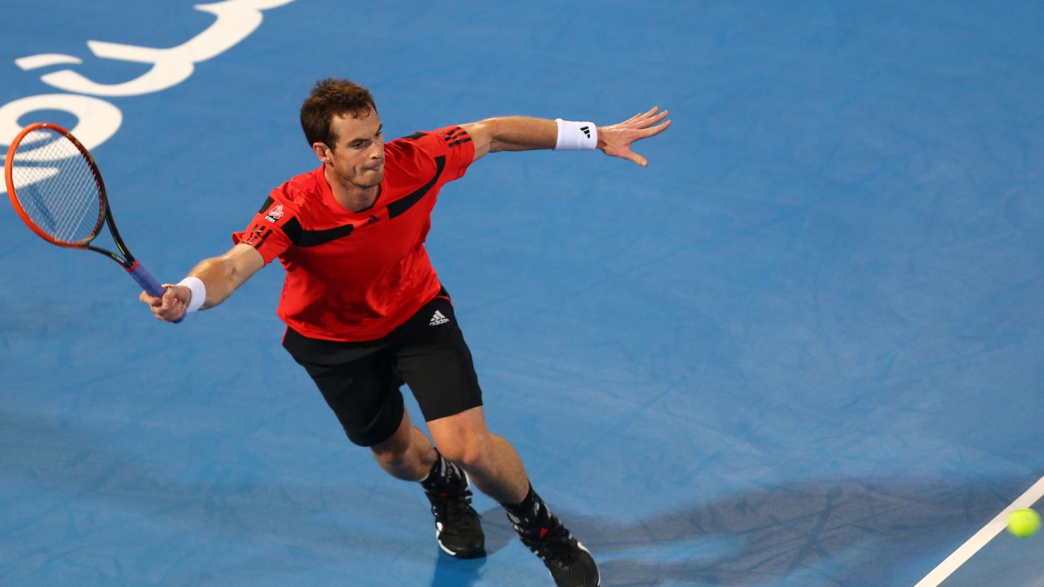 Andy Murray was beaten in straight sets by Jo-Wilfried Tsonga at an exhibition tournament in Abu Dhabi on Thursday. 